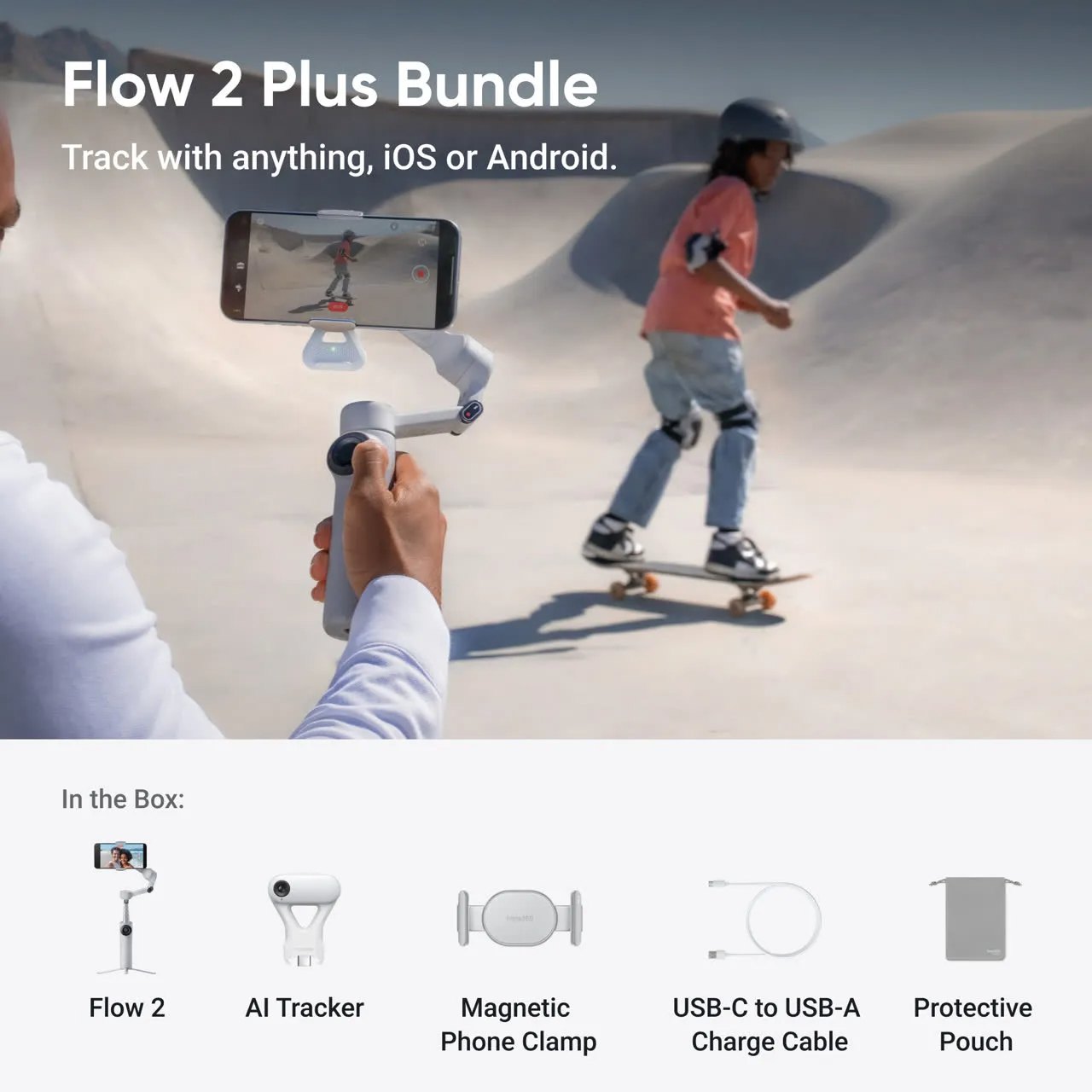 Insta360 Australia Flow 2 AI Tracker Bundle (Grey)